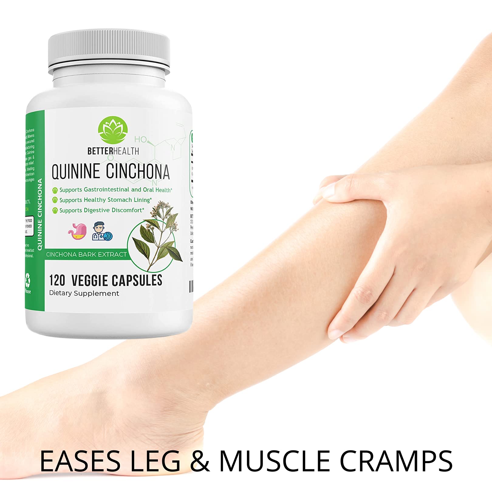 USA-made non-GMO Quinine Cinchona Bark Extract packaging
