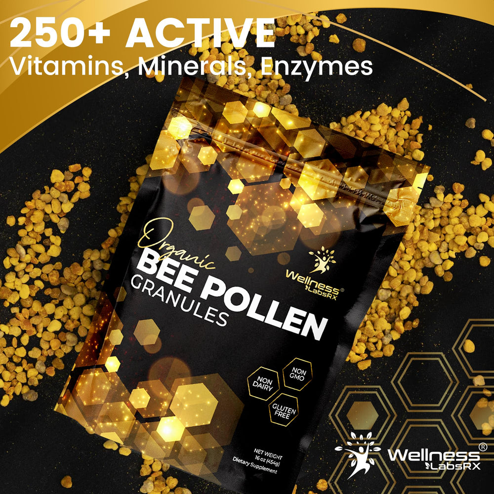 USA Made seal on bee pollen packaging