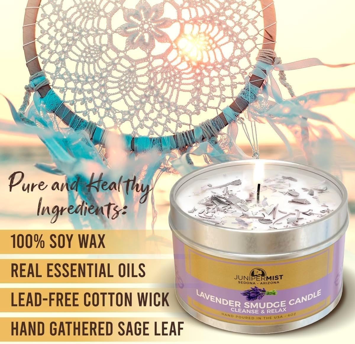 USA-made soy wax candle with lead-free wick