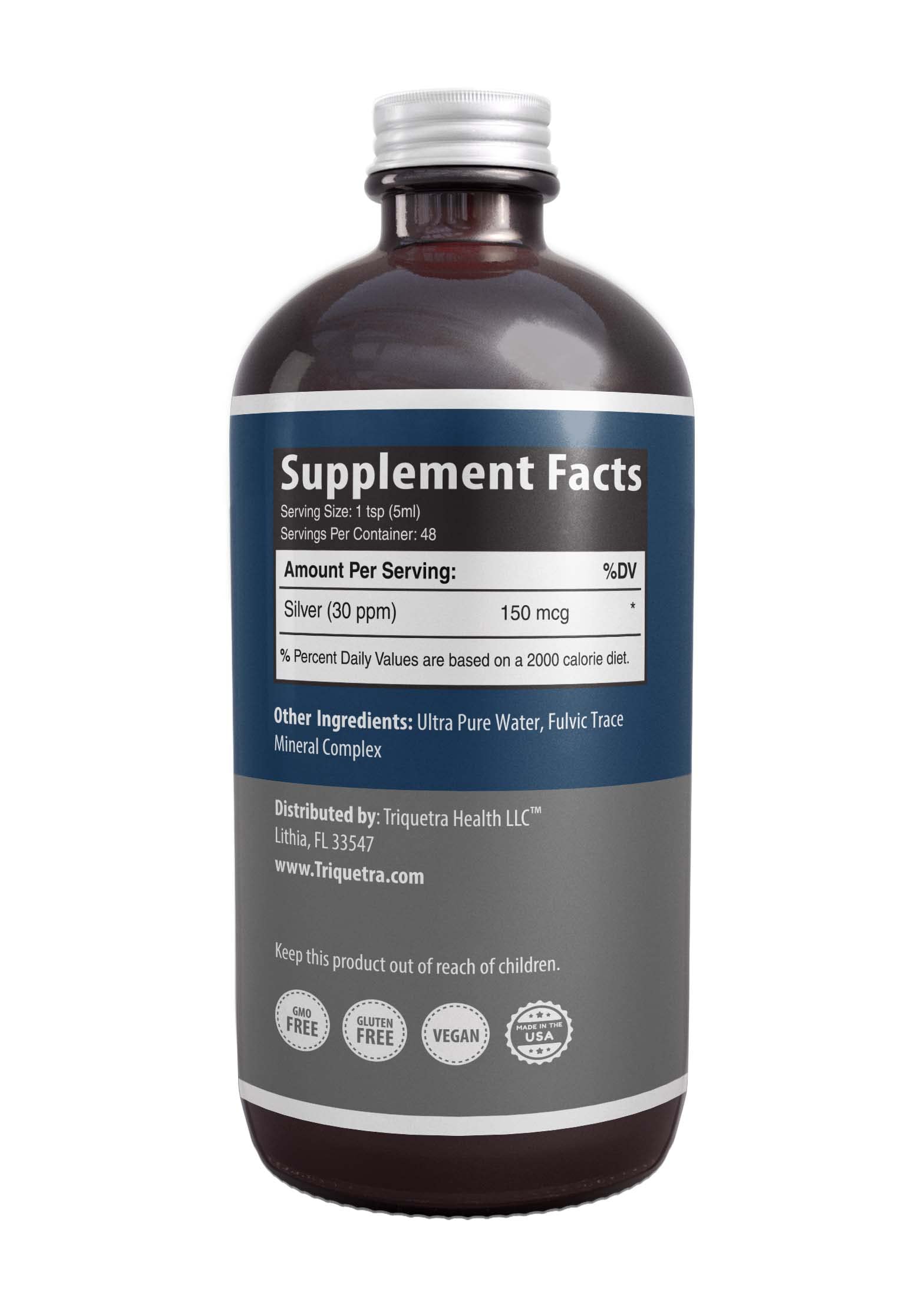 USA-made, third-party tested colloidal silver