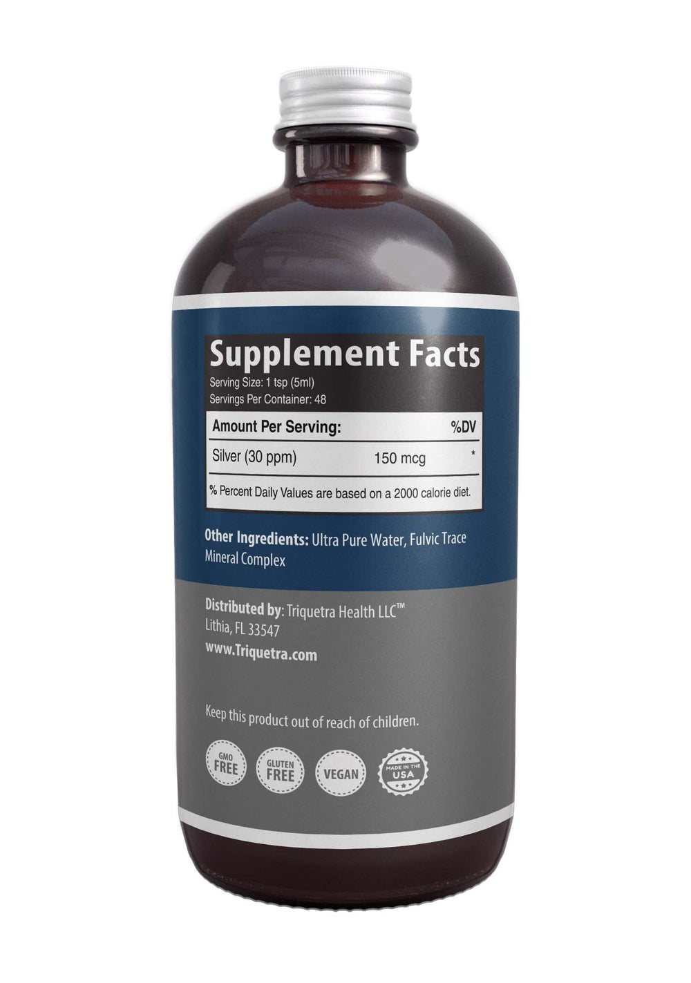 USA-made, third-party tested colloidal silver