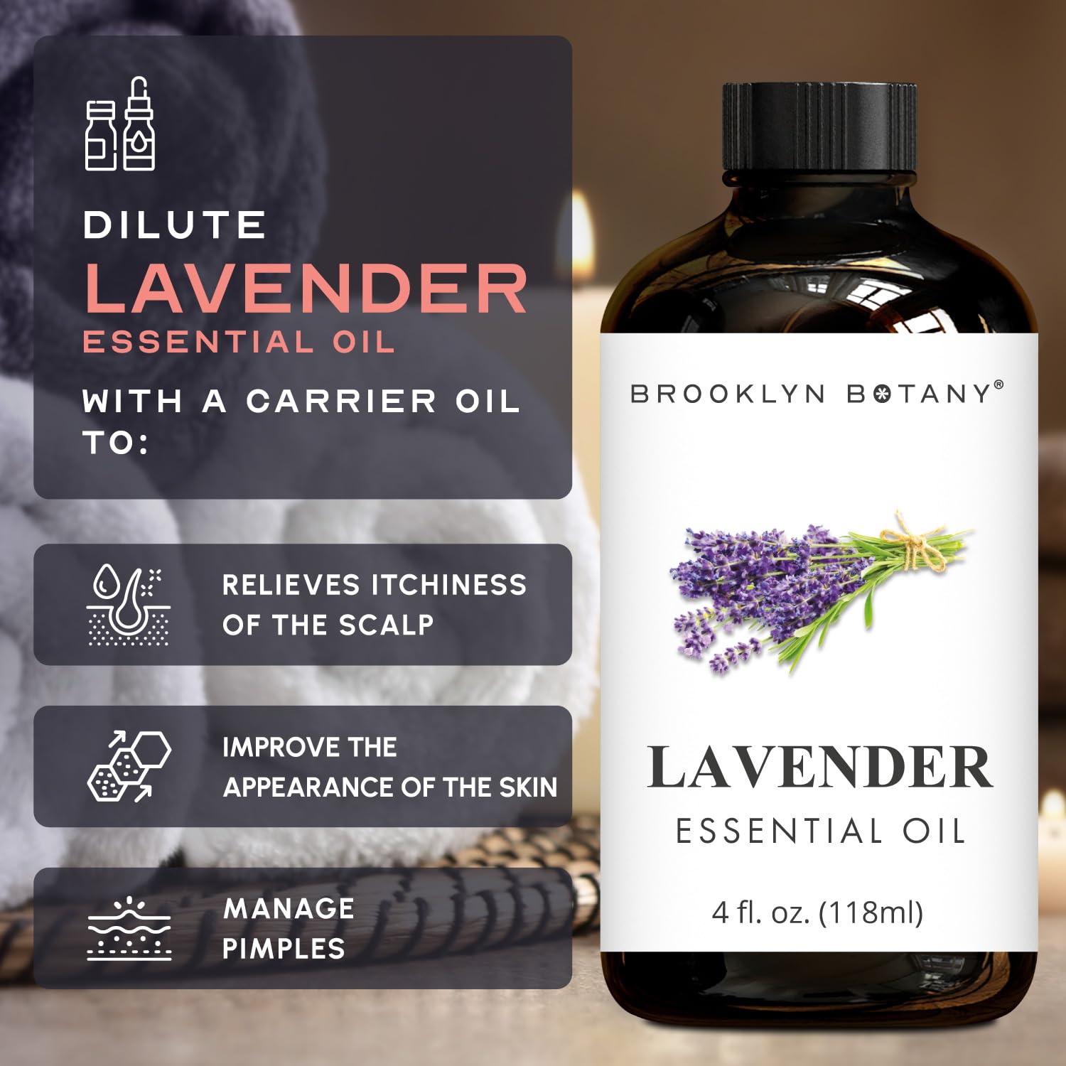 USA-sourced lavender oil bottle by Brooklyn Botany