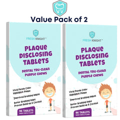 Usage and instruction image for plaque disclosing tablets