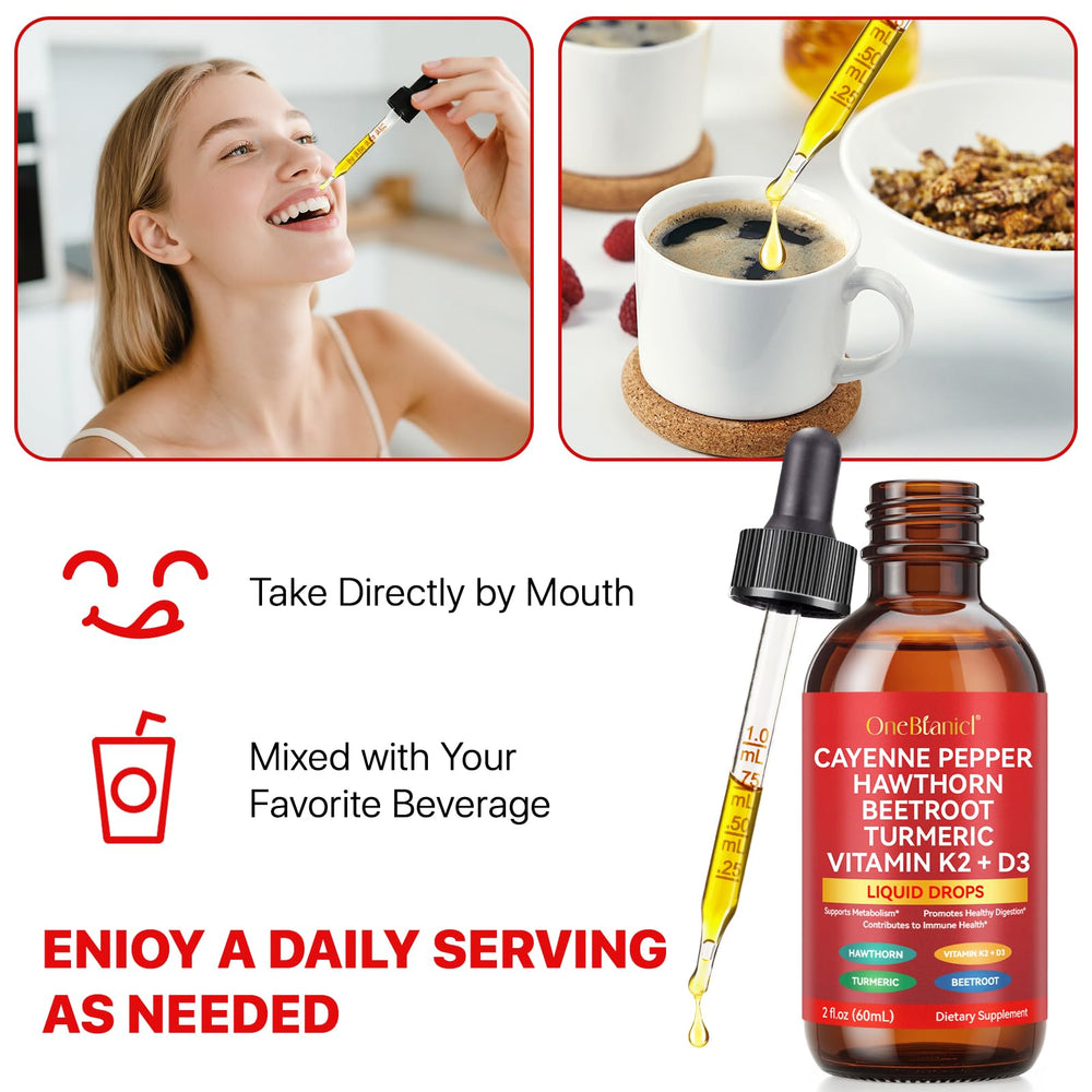 Dropper showing usage of Cayenne Pepper Drops