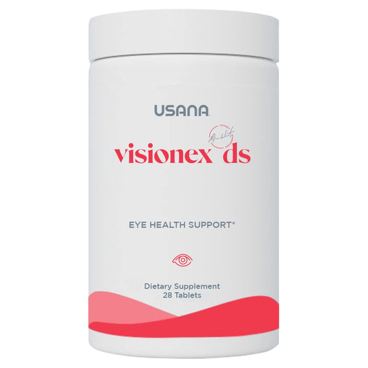 USANA Visionex DS bottle highlighting eye health ingredients