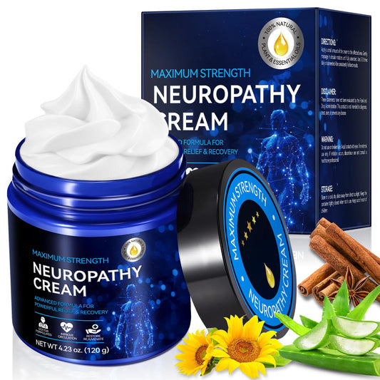 USBSREGARDS Neuropathy Cream bottle showing lightweight formula for daily use
