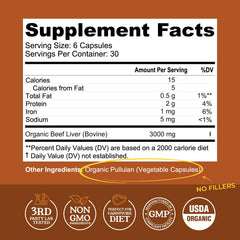 Close-up of freeze-dried beef liver capsules