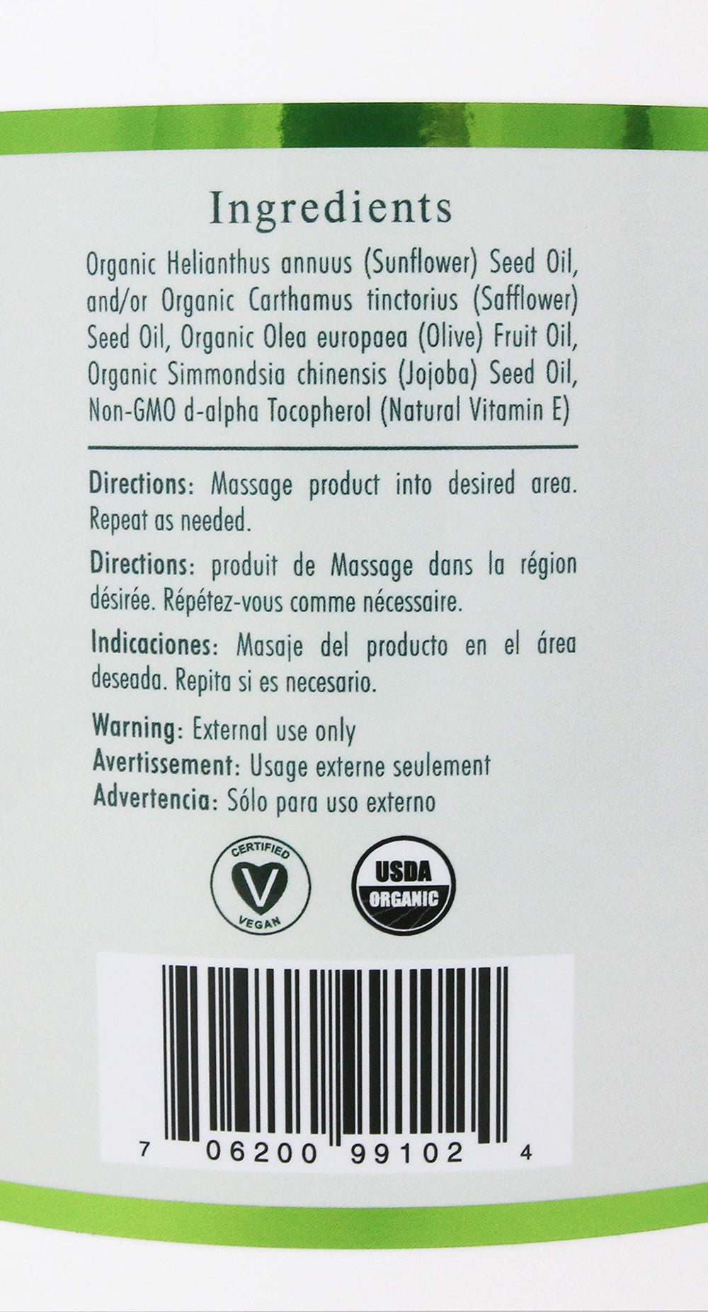 USDA Organic certification seal on product label