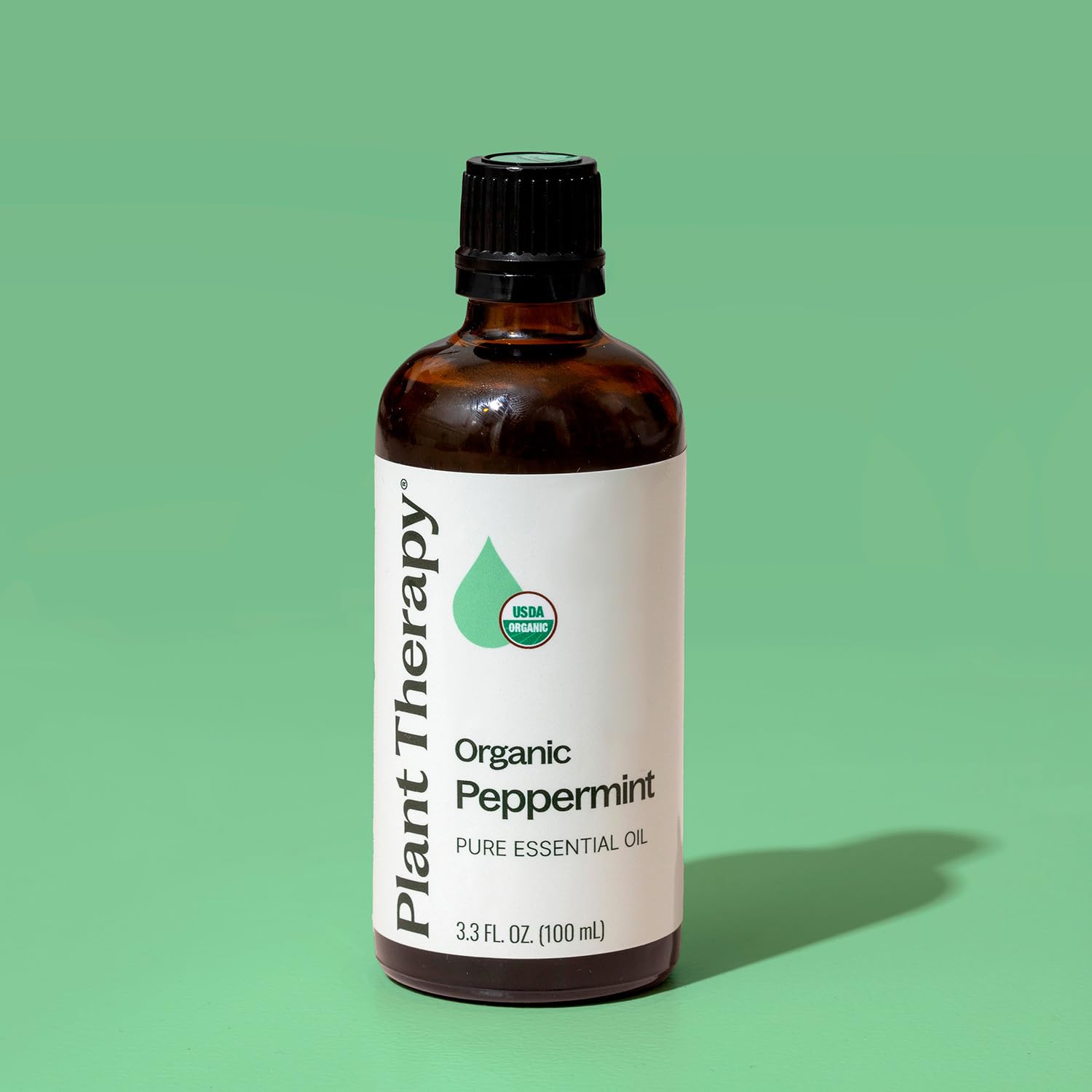 USDA Organic certification label for peppermint oil.