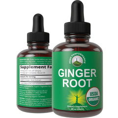 Bottle of USDA Organic Ginger Root Liquid Drops