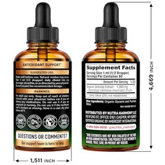 USDA Organic Graviola Soursop Bitters Liquid bottle side view