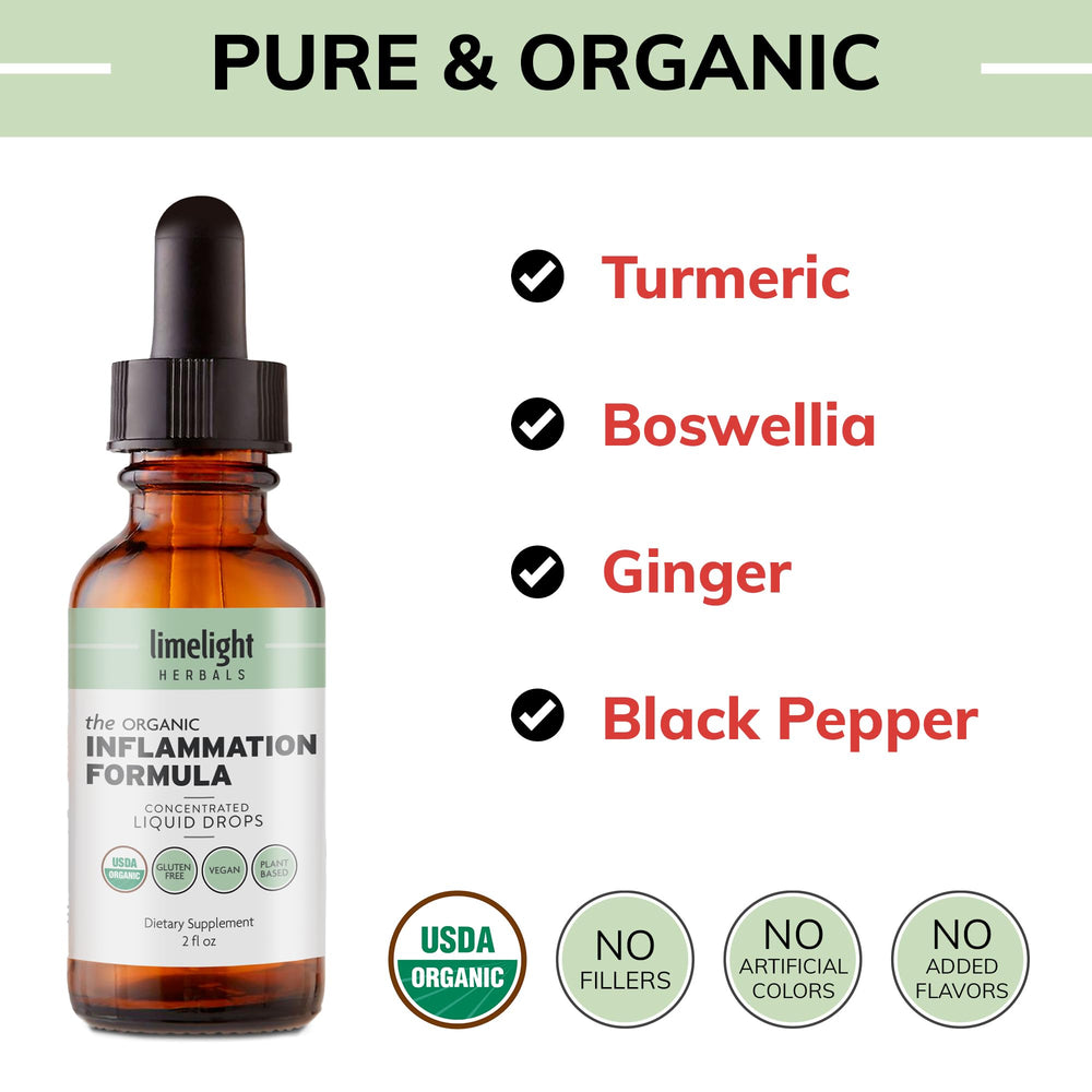 Dropper dispensing herbal liquid from inflammation support drops