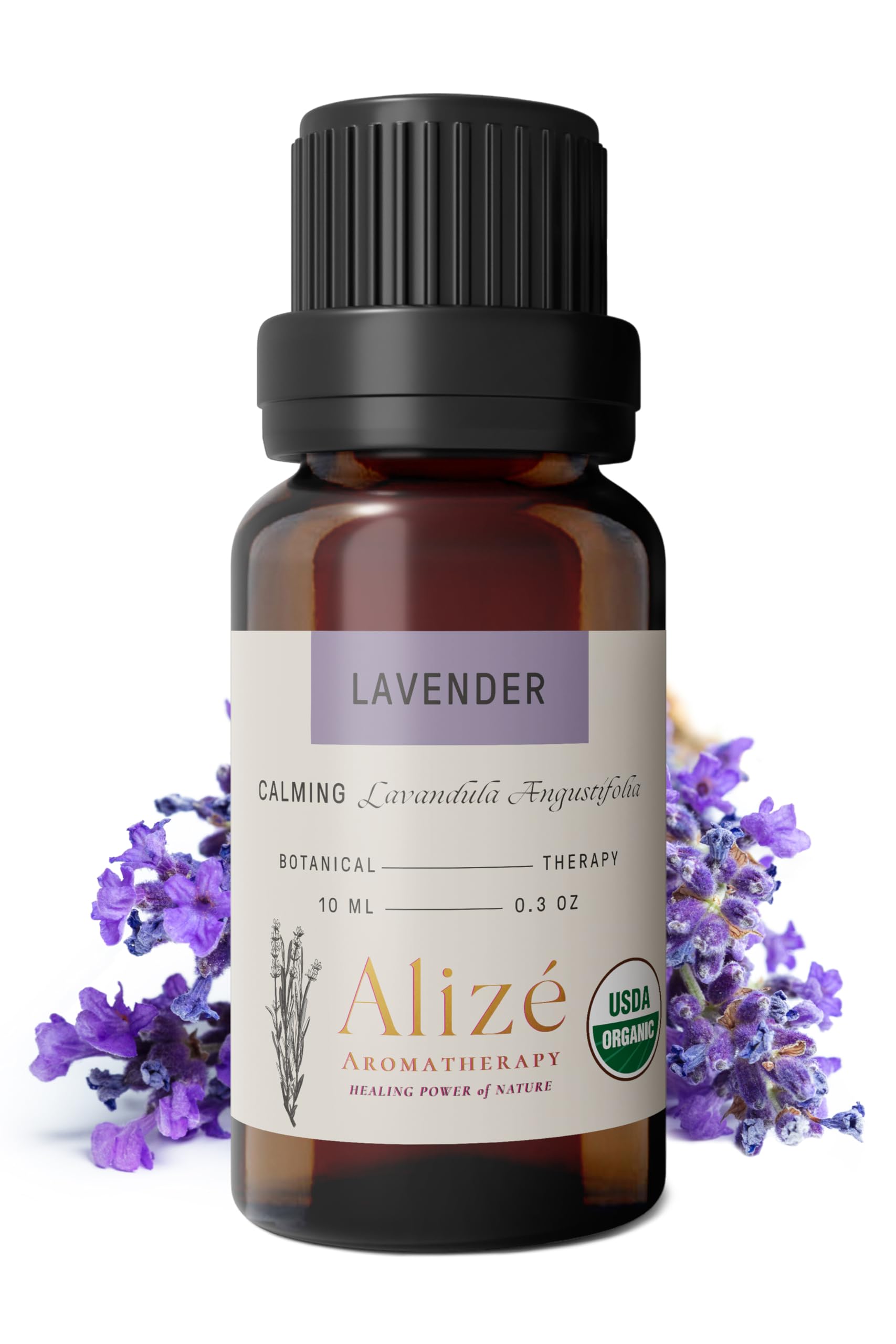 USDA Organic certification label on lavender oil packaging