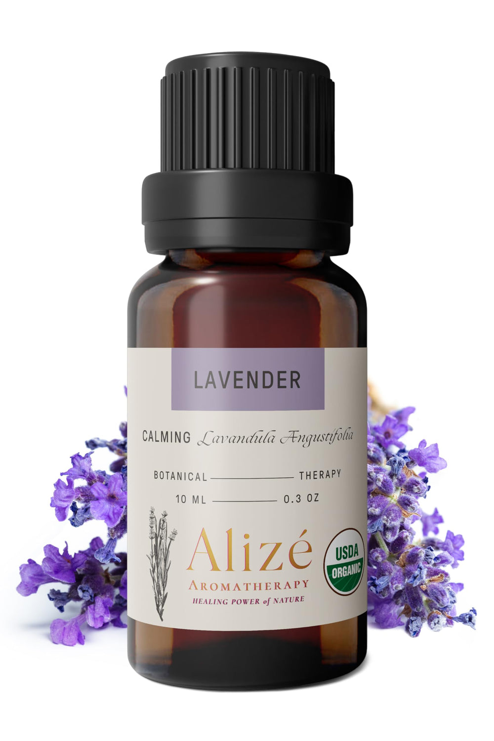 USDA Organic certification label on lavender oil packaging