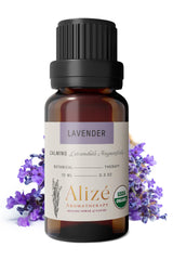 USDA Organic certification label on lavender oil packaging