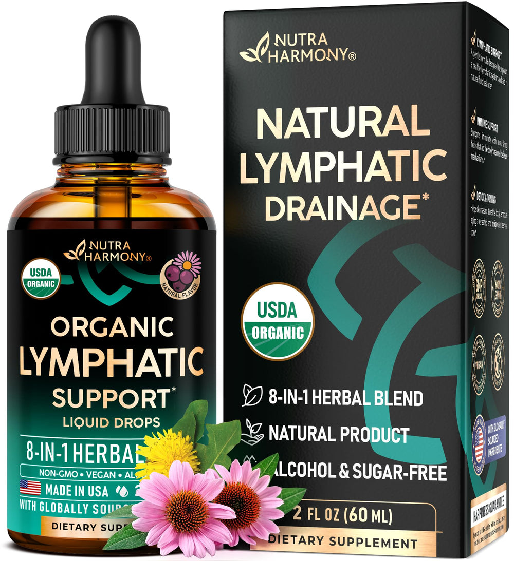 USDA Organic Lymphatic Drops bottle with 2 fl oz