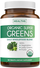 USDA Organic Super Greens tablets bottle and packaging