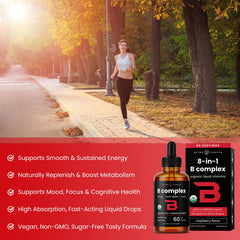 Dropper releasing berry-flavored B complex liquid