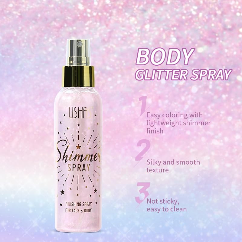 USHAS glitter spray enhances outfits and costumes on fabric surfaces.