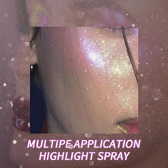USHAS glitter spray adds hair or skin radiance with quick-dry formula.