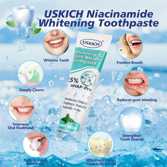 USKICH Niacinamide Whitening Toothpaste 3oz tubes displayed together