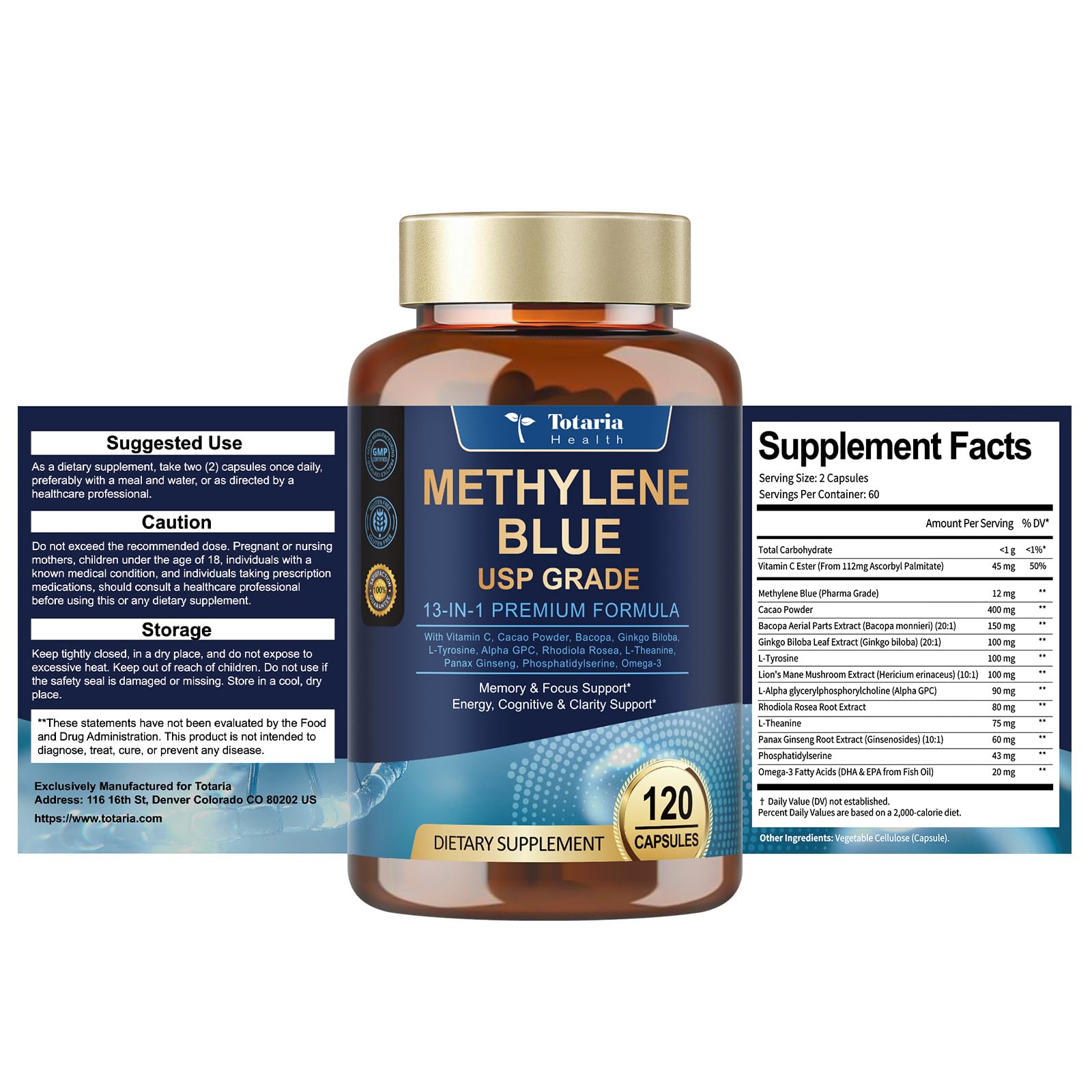 Piles of capsules with Vitamin C Ester and Omega-3 ingredients