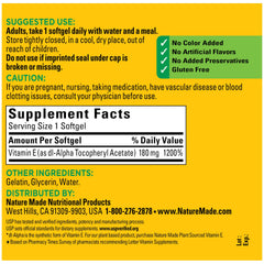 USP Verified seal on Nature Made Vitamin E bottle