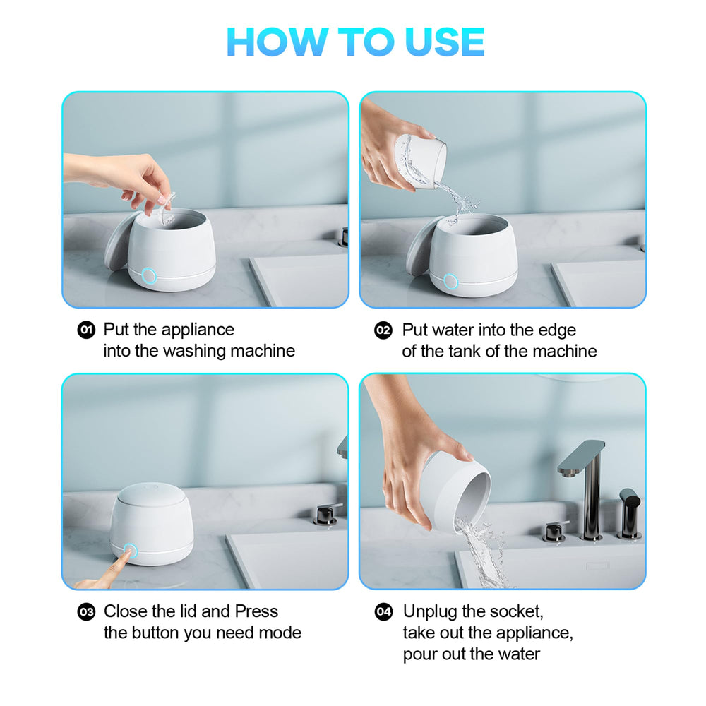 USRIXITECH Ultrasonic Retainer Cleaner Pro - accessories and warranty