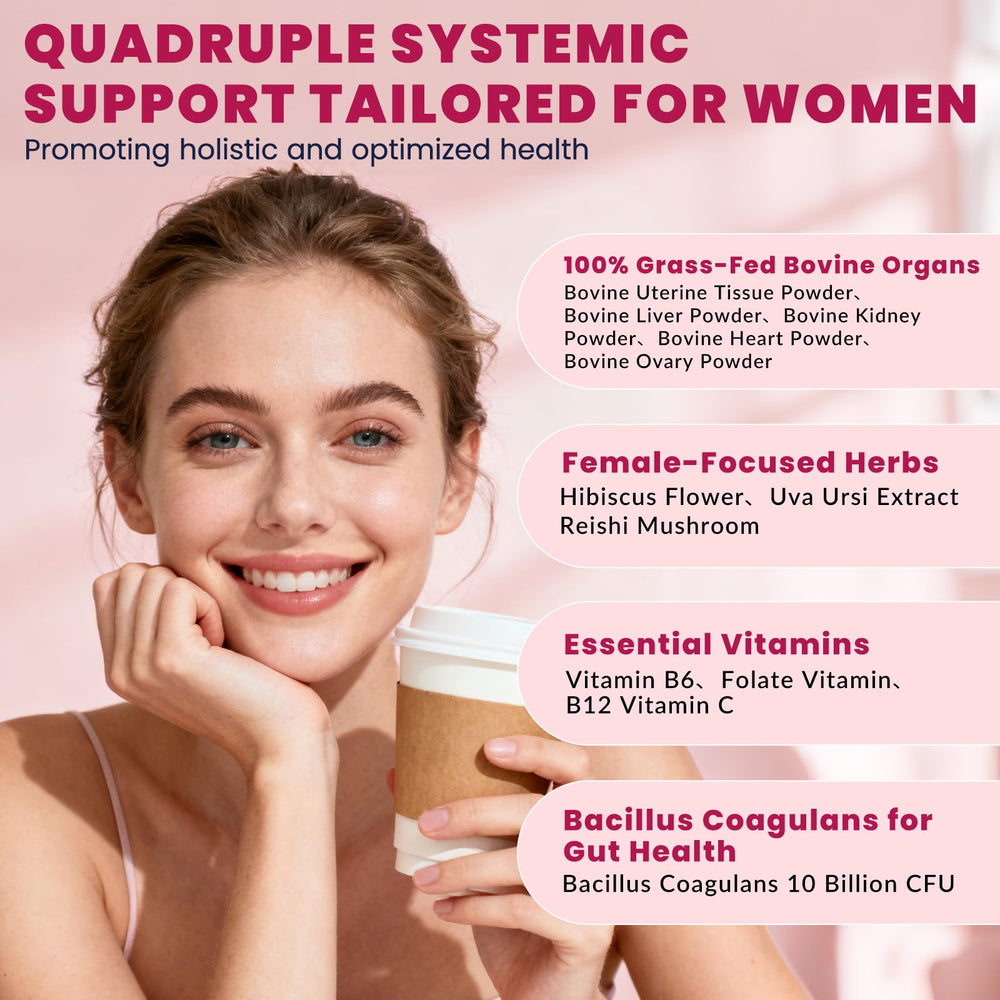 Beef organs: uterus, ovary, liver, kidney, and heart powders