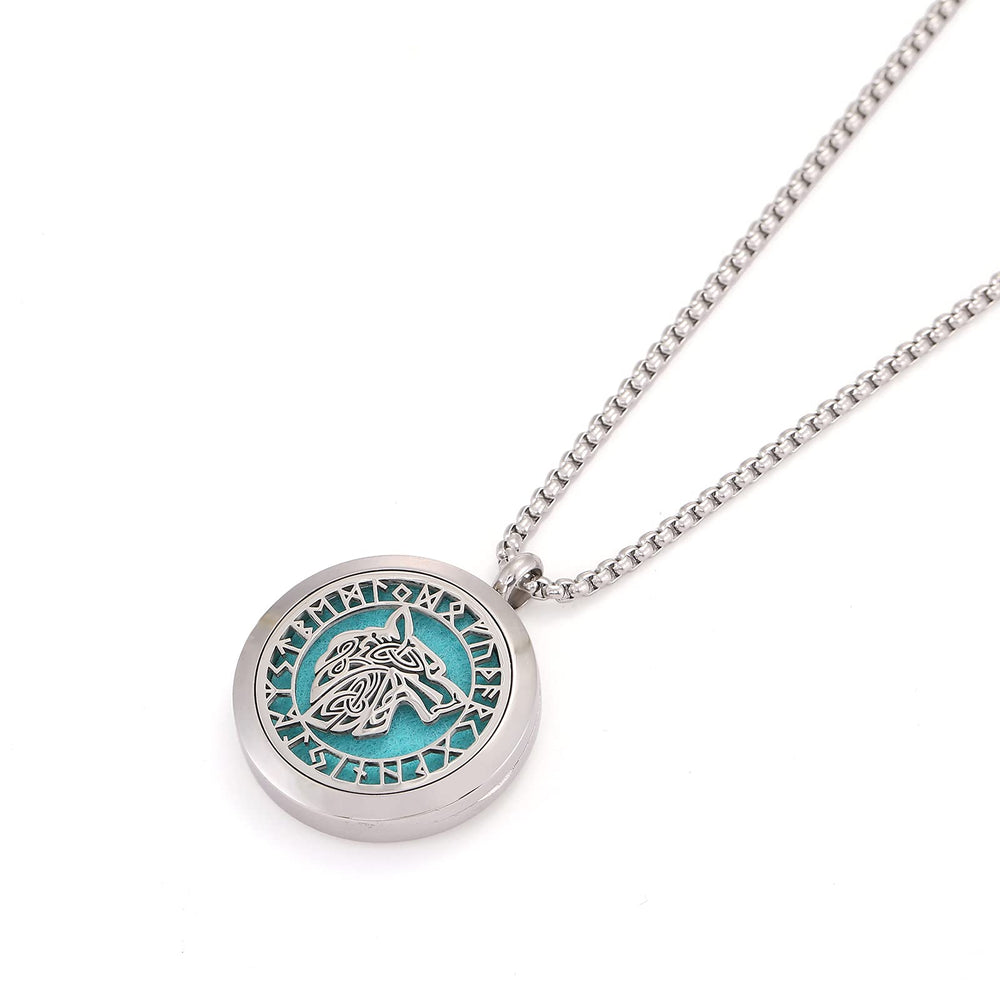 UTHOSMDO 25-inch chain diffuser necklace closeup highlights durable stainless steel design.