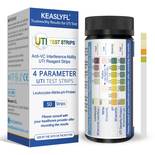 4-in-1 UTI test strips for women and men.