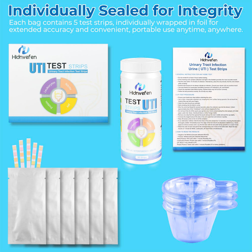 Urine test strip color chart for UTI results