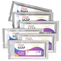 Dip urine with UTI test strip for testing