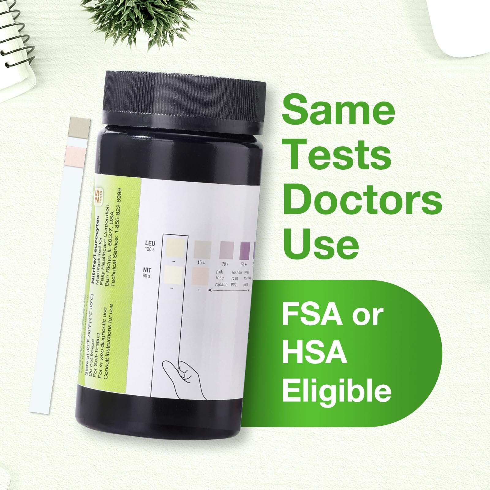 2-minute UTI test results reading with color chart