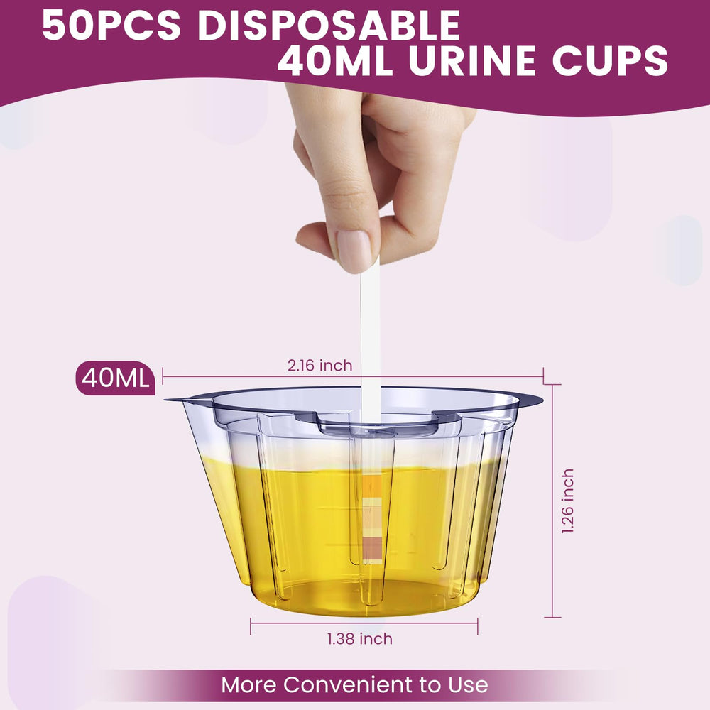Easy-to-read color chart on UTI test strip bottle