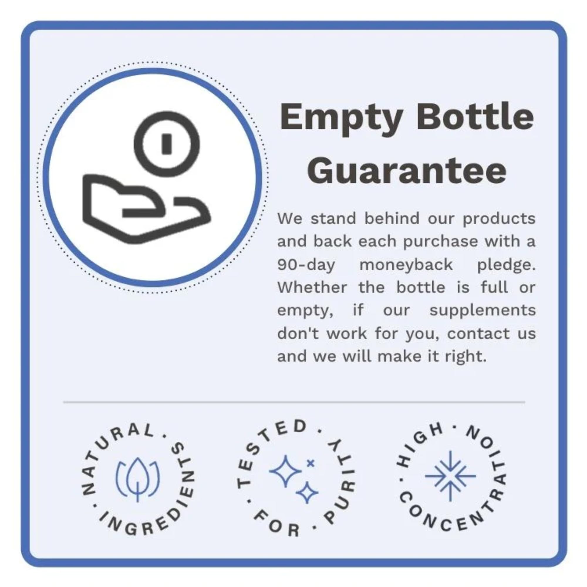 90-day Empty Bottle Guarantee badge