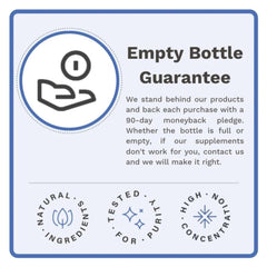 90-day Empty Bottle Guarantee badge