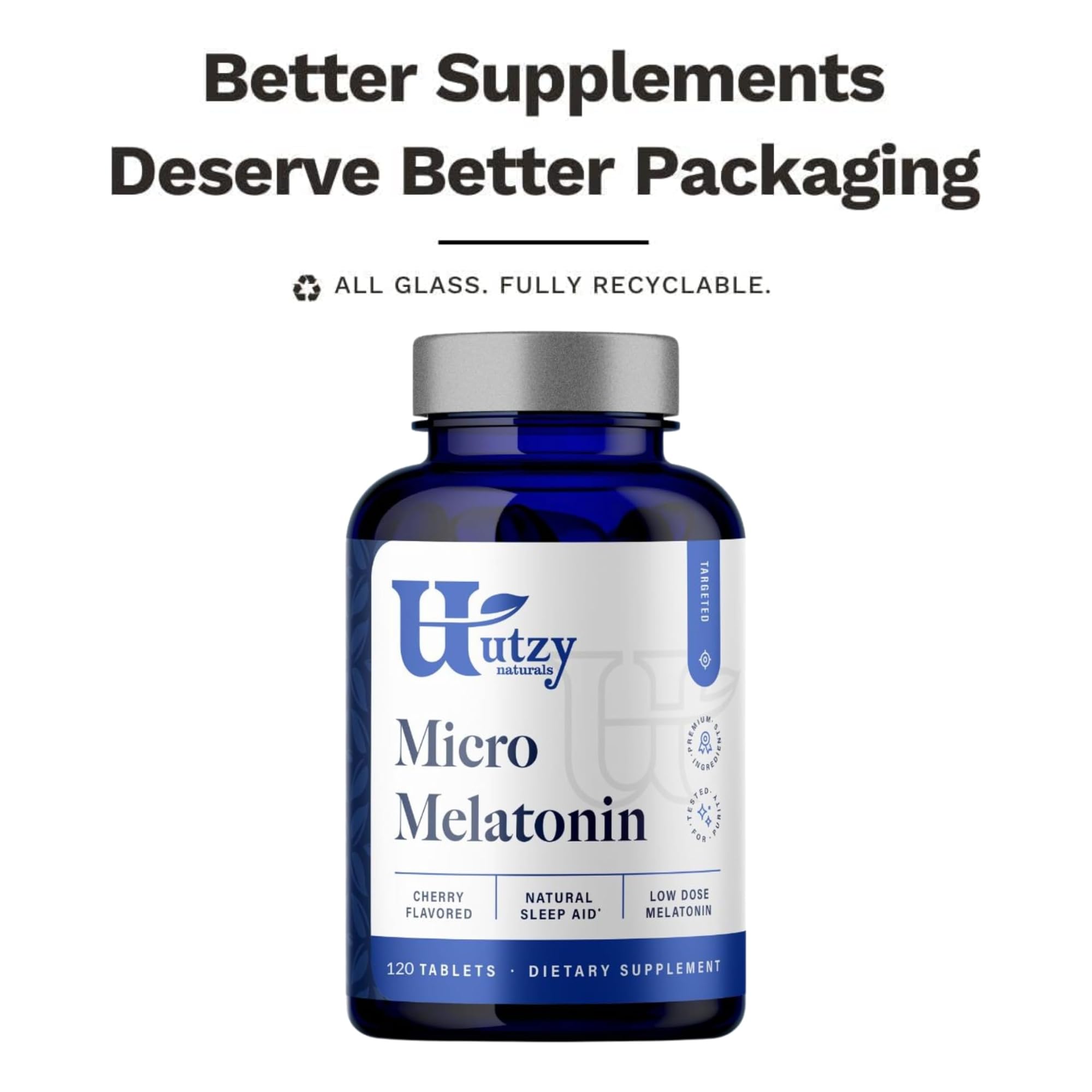 Front view of Utzy Naturals packaging