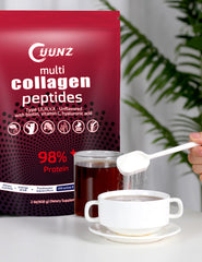 Collagen powder dissolves easily in coffee or milkshakes