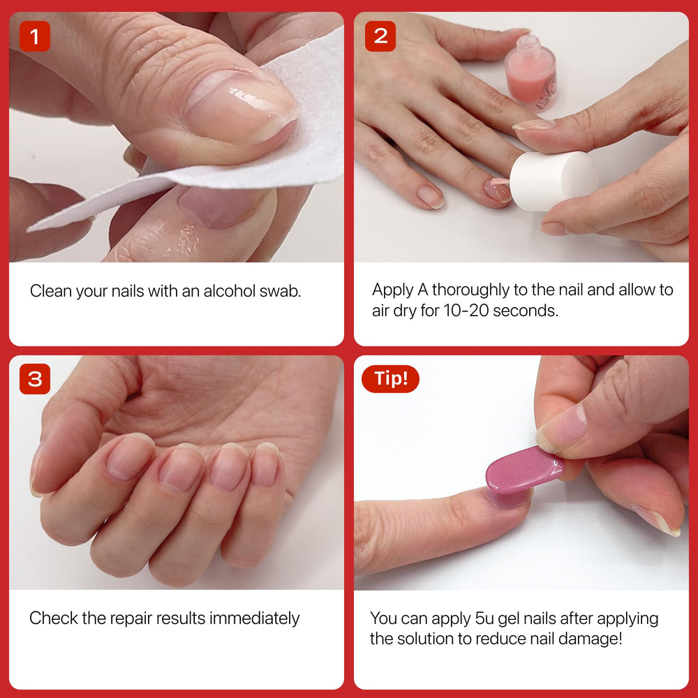 UUUUU Magical Nail Solution ready-to-wear gloss after application.