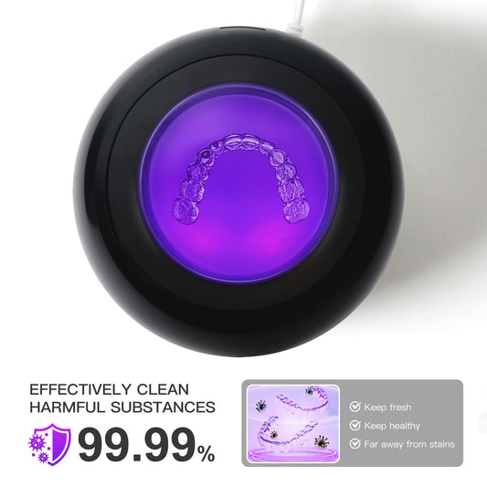 UV denture cleaner with digital timer and dual cleaning modes