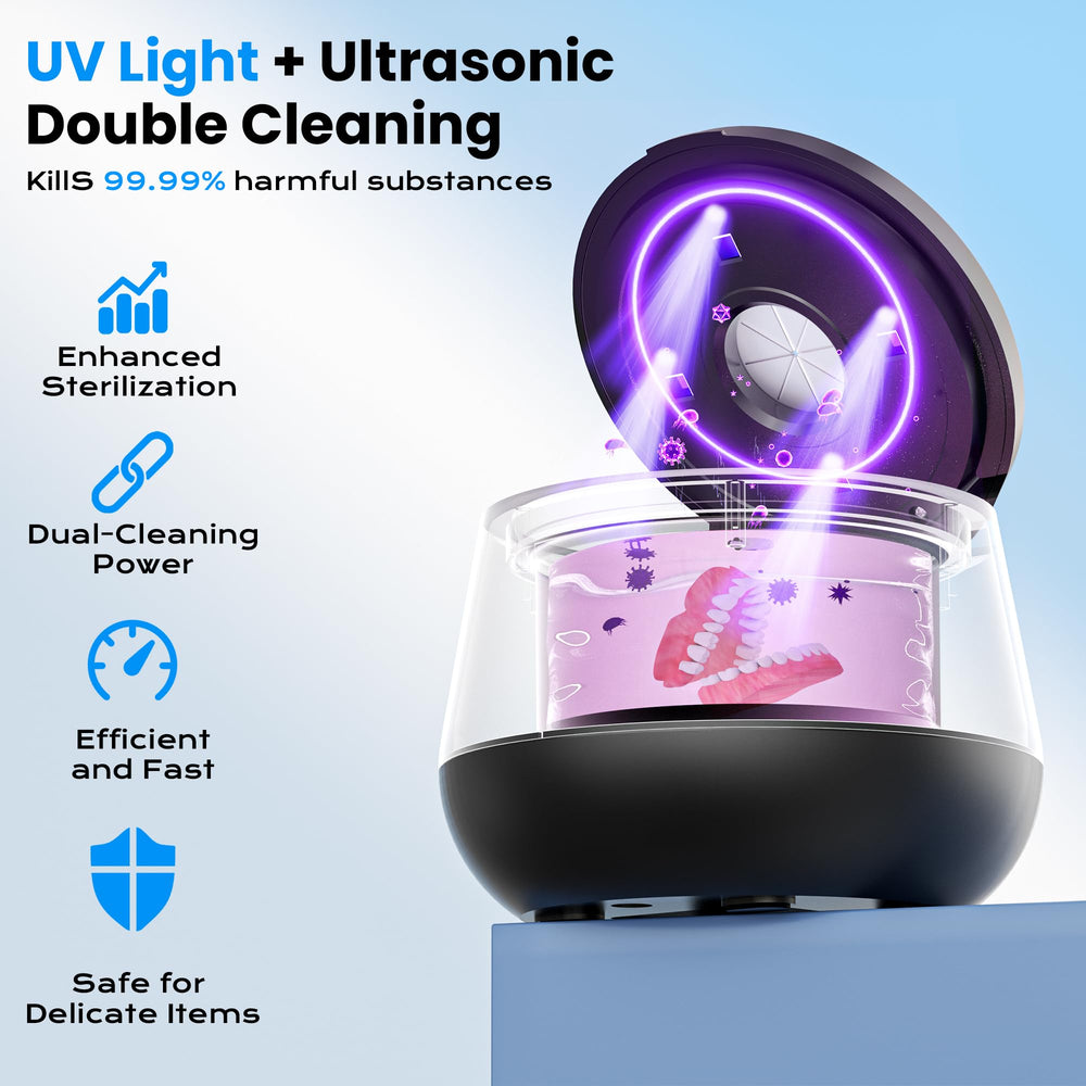 Inside of cleaner showing 4 UV lights