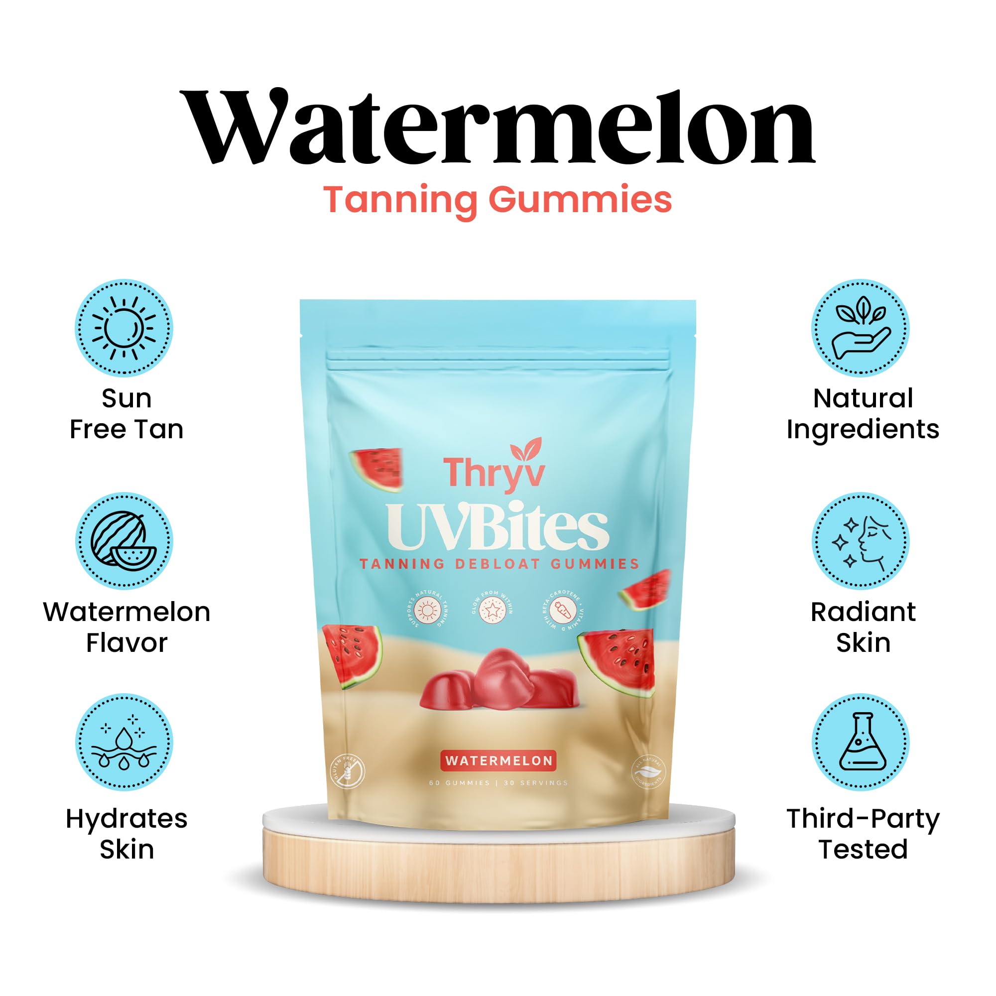 Close-up of UVBites gummies showing texture and color