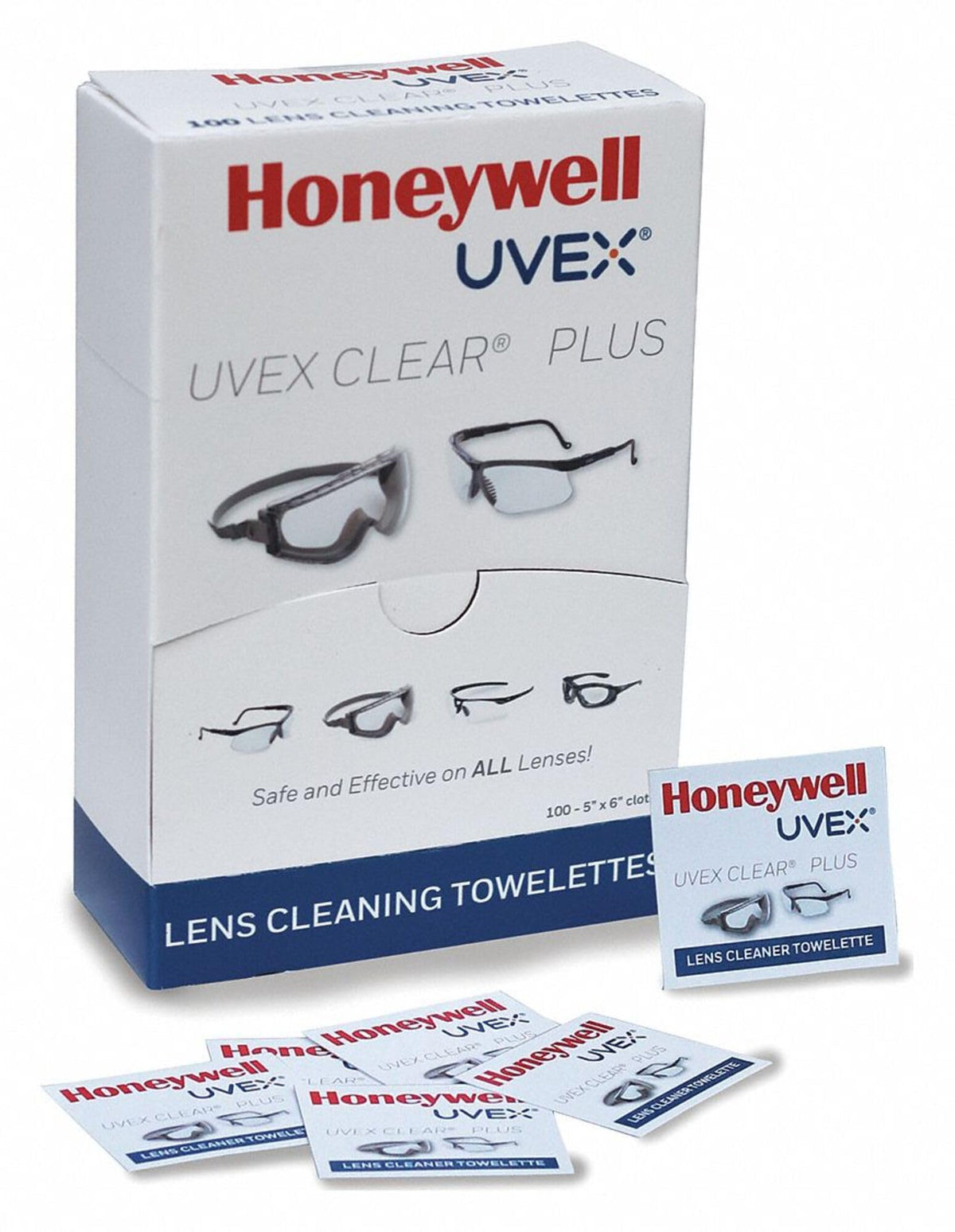 UVEX Clear Plus Clean Towelettes - disposable cleaning wipes