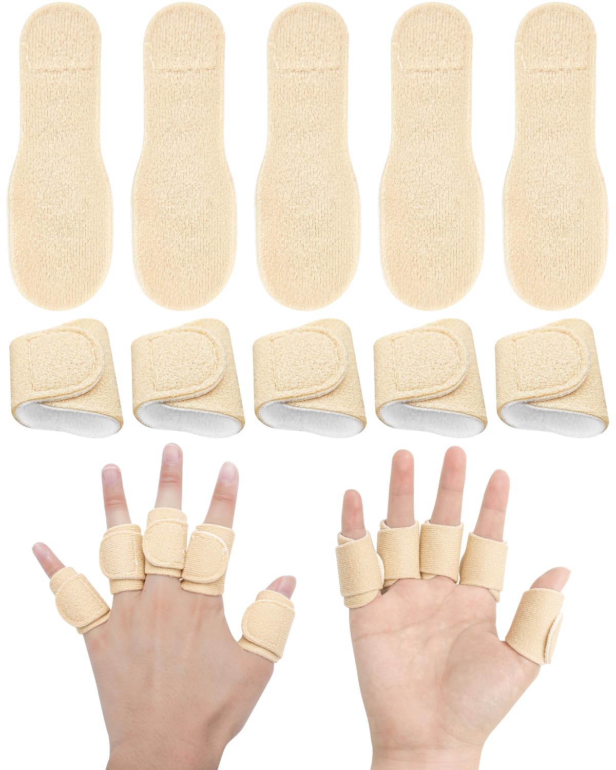 Close-up of Uwbettry castor oil pack wrap on finger