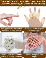 Castor oil wrap dimensions 11x4 cm on finger