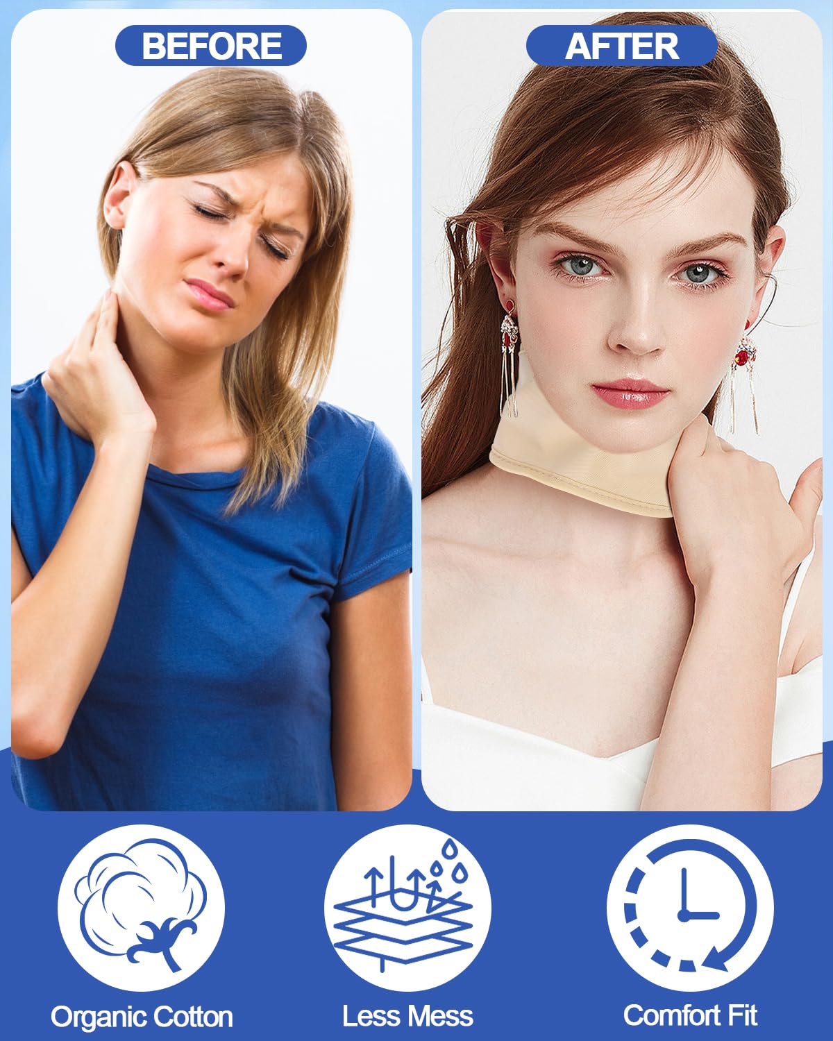 Wearable neck wrap being worn around the neck