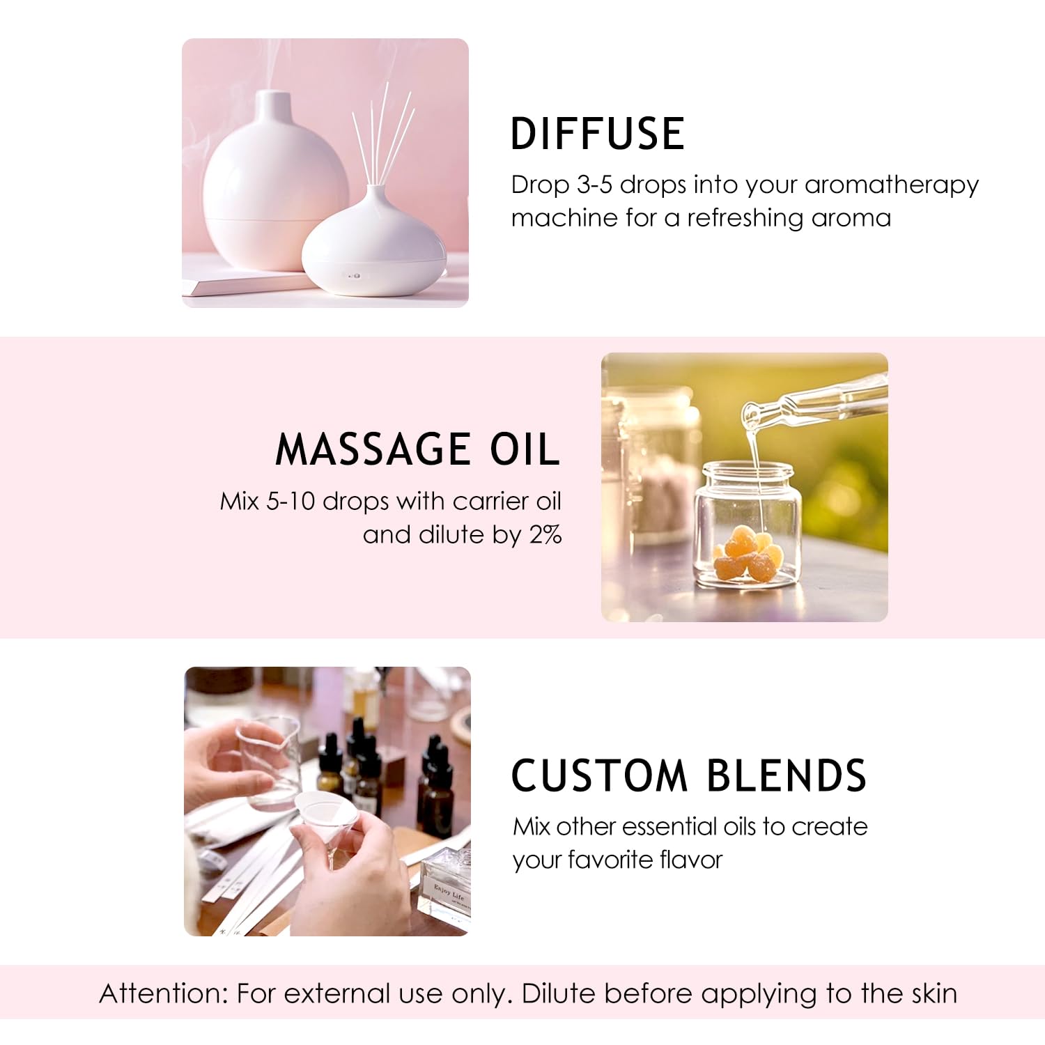 UWPU diffusing-ready frankincense aroma supports relaxing aromatherapy sessions