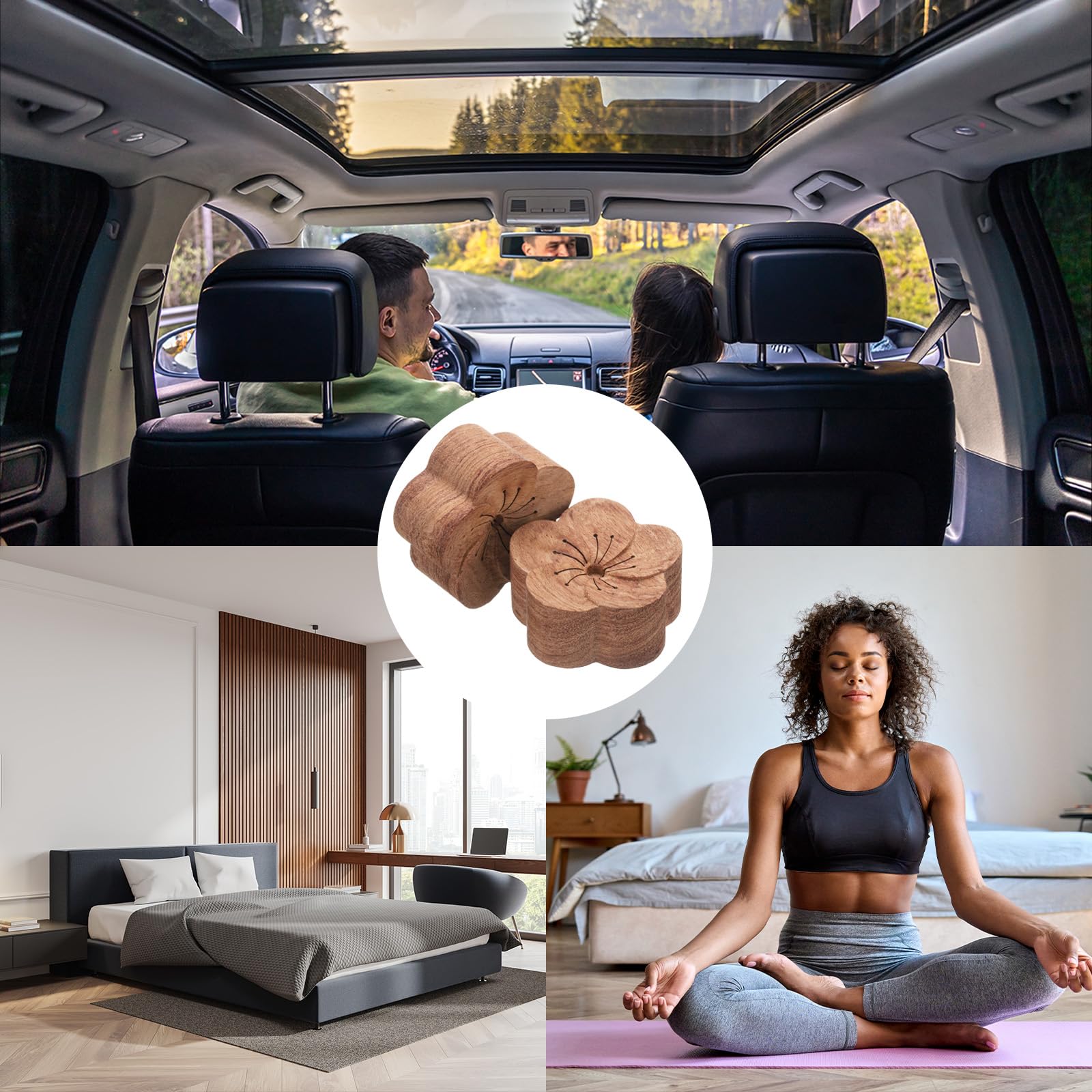 uxcell rosewood plum diffuser portable mini style for car, home, or office aromatherapy.