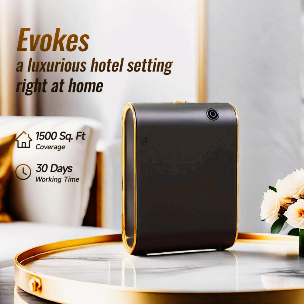 UXIKAPEEN Scent Air Machine, black top view, easy-access diffusion controls